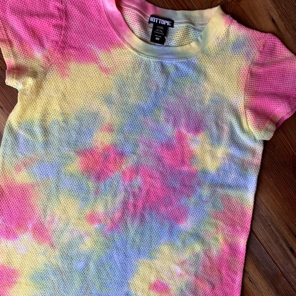 3/$20 deal! Hot Topic rainbow mesh like shirt sleeve t-shirt - Picture 1 of 5
